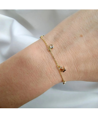 Gold-plated bracelet STARS zirconia