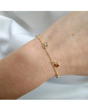 Gold-plated bracelet STARS zirconia