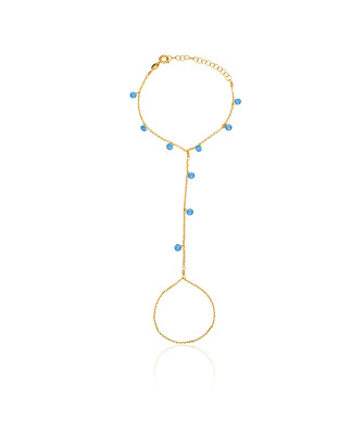 Gold-plated bracelet BLUE stones