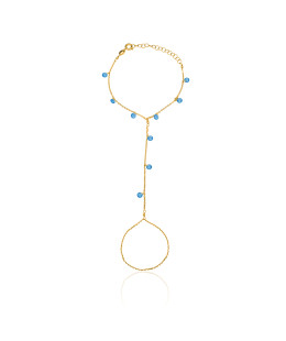 Gold-plated bracelet BLUE stones