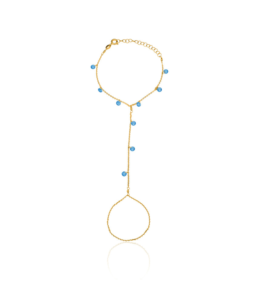 Gold-plated bracelet BLUE stones