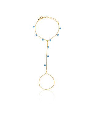 Gold-plated bracelet BLUE stones