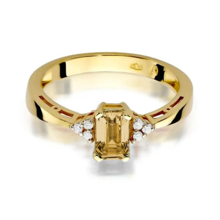 Gold ring with diamond EY-2 citrine | GoldJewellery