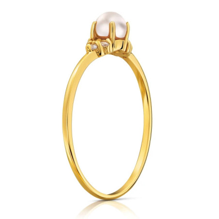 Engagement ring with pearl 333| GoldJewellery