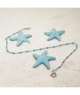 Silver anklet with blue stones