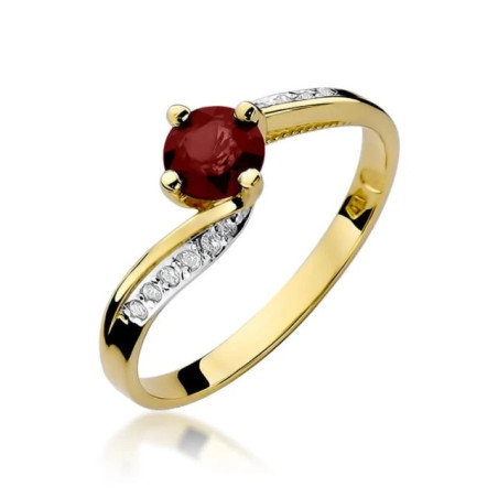 Ruby ring, diamonds, 585 gold
