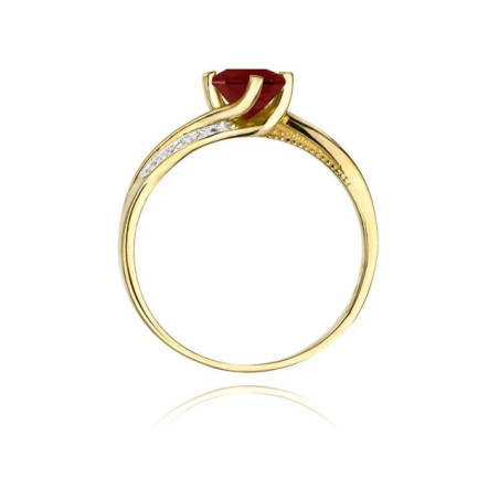 Ruby ring, diamonds, 585 gold