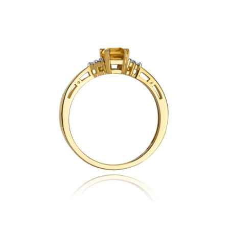 Gold ring with diamond EY-2 citrine | GoldJewellery