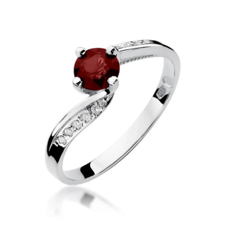 Ruby ring, 0.60ct, diamonds, white gold