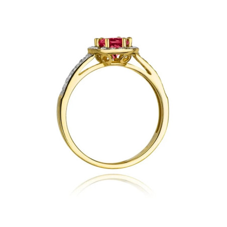 Ring with ruby ​​and diamonds, 585 gold