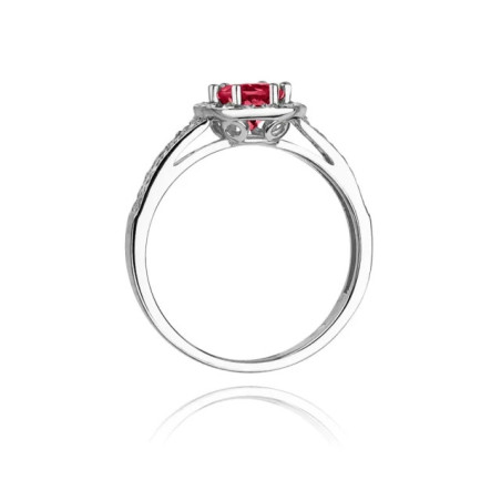 Ruby ring with diamonds and white gold
