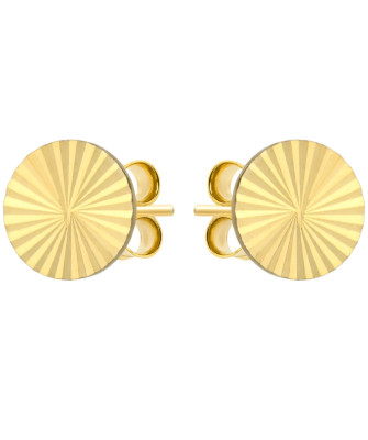 Gold earrings full diamond-cut hoops