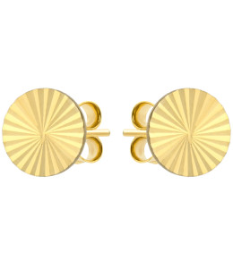 Gold earrings full diamond-cut hoops