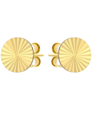 Gold earrings full diamond-cut hoops
