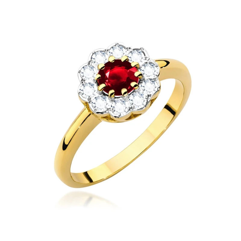 Gold ring with ruby ​​0.60 ct