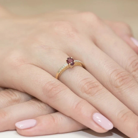 Gold ring with diamond EY-67 ruby ​​| GoldJewellery