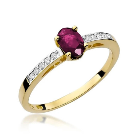 Gold ring with diamond EY-67 ruby ​​| GoldJewellery