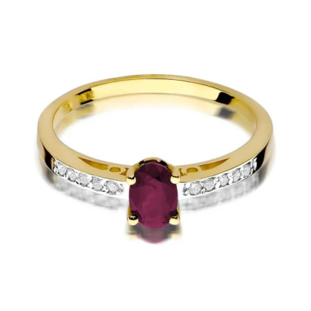 Gold ring with diamond EY-67 ruby ​​| GoldJewellery