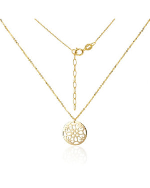 14k Gold Openwork Circle Pendant Necklace – Elegant Minimalist Jewellery