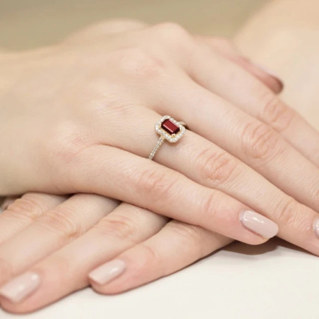 Gold ring with diamond EY-403 ruby ​​| GoldJewellery