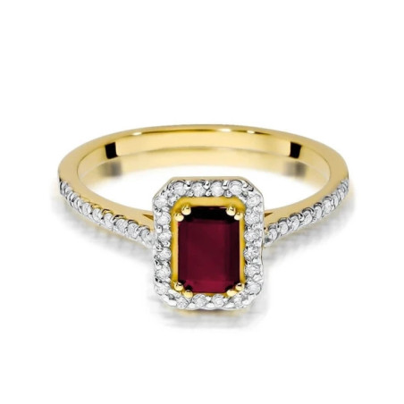 Gold ring with diamond EY-403 ruby ​​| GoldJewellery