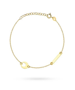 Gold bracelet circle in circle and plate