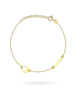 Gold bracelet circle in circle and plate