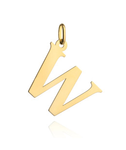 Large gold letter W pendant