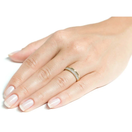 Wedding ring with zircons 333 P3.1526 | GoldJewellery