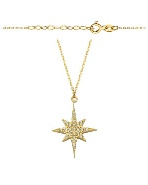 Necklace Polar Star studded with cubic zirconia