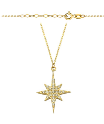 Necklace Polar Star studded with cubic zirconia