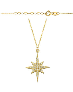 Necklace Polar Star studded with cubic zirconia