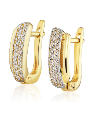 14k gold earrings white stones