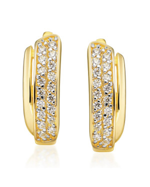 14k gold earrings white stones