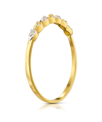 Thin ring with cubic zirconia 8k