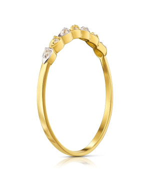 Thin ring with cubic zirconia 8k