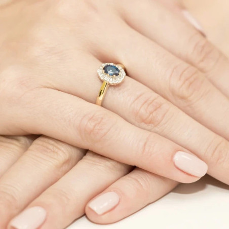 Gold ring with diamond EY-304 tanzanite | GoldJewellery