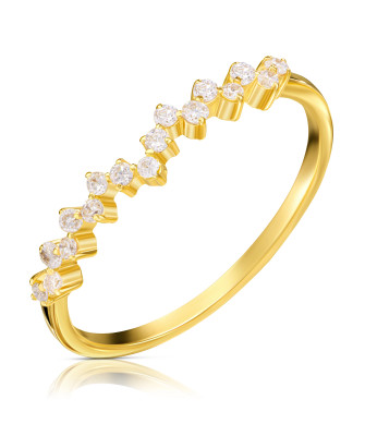 Thin ring with cubic zirconia 8k