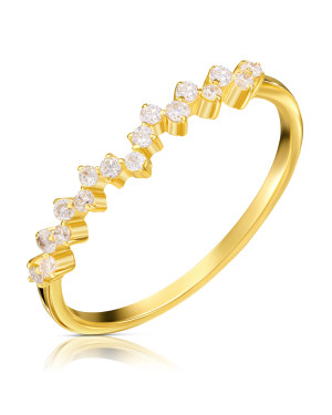 Thin ring with cubic zirconia 8k