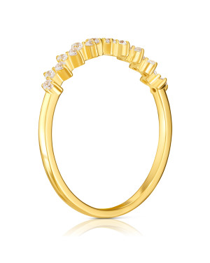 Thin ring with cubic zirconia 8k