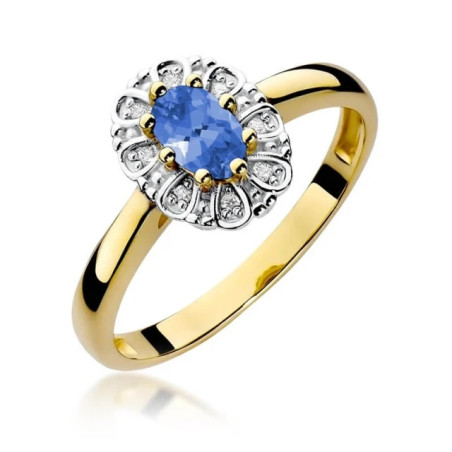 Gold ring with diamond EY-304 tanzanite | GoldJewellery