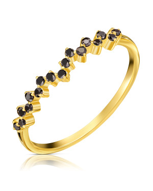 Ring with black zircons 8k