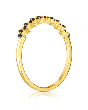 Ring with black zircons 8k