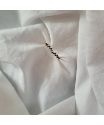 Ring with black zircons 8k