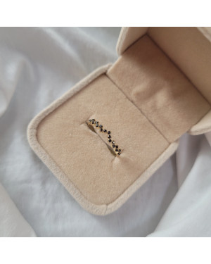 Ring with black zircons 8k