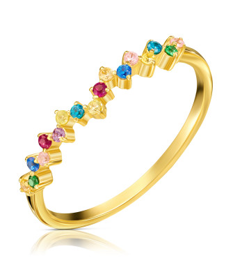 Ring with colorful stones 8k