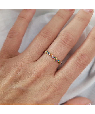 Ring with colorful stones 8k