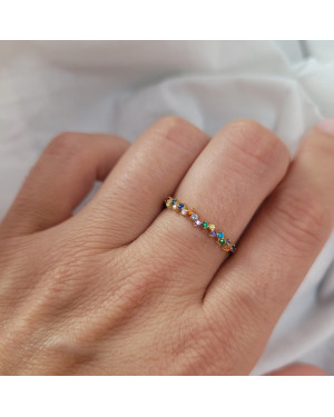 Ring with colorful stones 8k