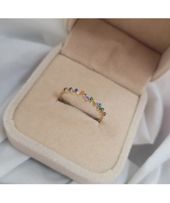 Ring with colorful stones 8k