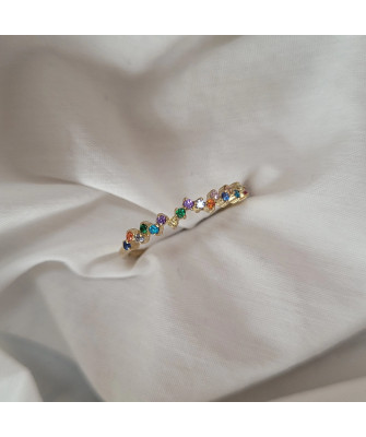 Ring with colorful stones 8k